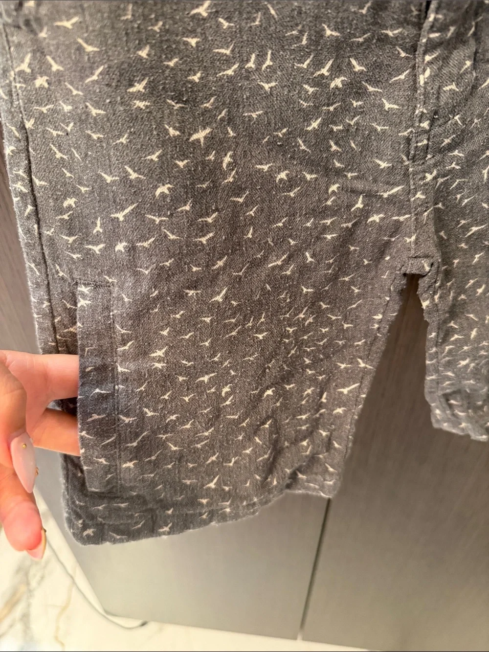 Appaman Gray Shorts with White Bird Print